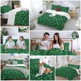 thumbnail image 5 of 3 Piece Green Shamrock Duvet Cover Set Queen Size,Microfiber Comforter/Quilt Cover with Corner Ties and 2 Pillowcases,St. Patrick's Day Spring Lucky Vintage All Season Bedding with Zipper Closure, 5 of 8