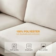 thumbnail image 5 of Soft Fabric Sofa Couch with 2 Pillows, Modern L-Shape Leisure Couch with Armrest and Gold Metal Legs, Free Combination, Living Room Furniture, Beige, 5 of 8