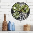 thumbnail image 3 of Yayeee Wall Clock Battery Operated 9.5" Silent Quartz Non-Ticking for Living Room Decor, Gray Floral, 3 of 8