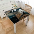 thumbnail image 2 of HAOXIT Decorative Elastic Edged Square Fitted Tablecloth,Wooden Pier on Lake Polyester Indoor Outdoor Fitted Tablecover for Folding Table Picnic Birthday Camping Garden Banquet Fit Square Table White, 2 of 7