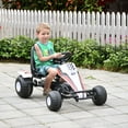 thumbnail image 4 of Aosom Pedal Go Kart Children Ride on Car Racing Style with Adjustable Seat, Plastic Wheels, Handbrake and Shift Lever, Black, 4 of 9