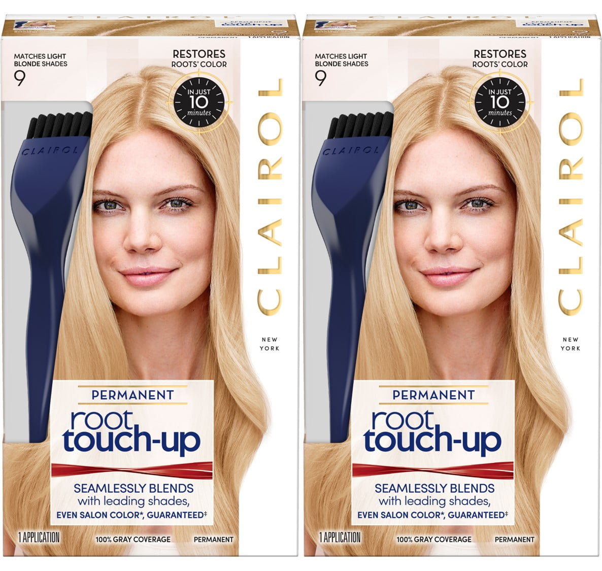 (2 Pack) Clairol Root Touch-Up Permanent Hair Color, 9 Light Blonde