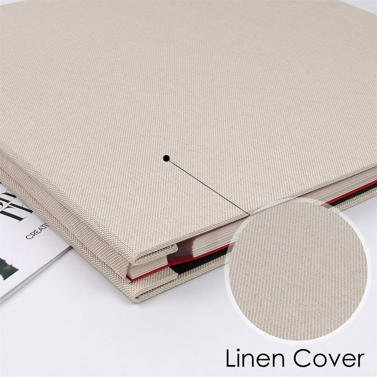  Self-adhesive Photo Album Scrapbook 60 Sticky Pages  (11x106inch) White Linen For All Size Pictures