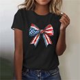 thumbnail image 2 of JSheng Women Casual Graphic Top Fashion Women's Independence Day Printed Casual Short Sleeved T-shirt Tops, 2 of 5