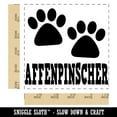 thumbnail image 2 of Affenpinscher Dog Paw Prints Fun Text Square Rubber Stamp Stamping Scrapbooking Crafting - Small 1.25in, 2 of 7