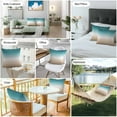 thumbnail image 6 of Teal Green Outdoor Pillow Covers Set of 2 Khaki Gradient Waterproof Throw Pillow Case Decorative Square Cushion Cover for Patio Couch Garden Balcony, 20"x20", 6 of 9