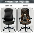 thumbnail image 4 of Renewold Skeleton Spider Web Bat Office Chair Cover Universal Stretch Desk Chair Cover with Elastic Bottom Removable Computer Chair Cover for Armrest Chairs Home Halloween Decor, S, 4 of 7