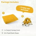 thumbnail image 3 of Pakunoda 12' X 20' Carport Canopy Replacement Cover, Portable Car Garage Shelter Party Top Tent with 34PC Ball Bungees, Yellow (Only Cover, Frame Not Included), 3 of 8
