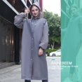 thumbnail image 4 of Chubasquero impermeable con capucha para hombre y mujer, impermeable, para turismo, Camping, lluvia, Poncho (gris), 4 of 4