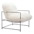 thumbnail image 3 of Pelut Accent Chair White Accent Chair, Modern Style, Armrest support, Plywood, Indoor Living, 3 of 10