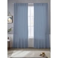 thumbnail image 2 of Blue Pure Color Sheer Curtains 108 Inch Length 2 Panels Set Window Treatments, Aesthetics Contemporary Luxury Rod Pocket Semi Curtains for Living Room/Bedroom/Kitchen Décor, 104"W x 108"L, 2 of 7