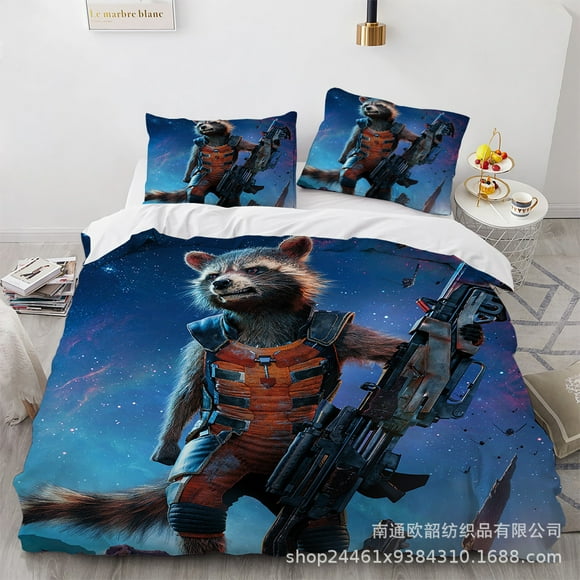 Guardians Of The Galaxy Bedding Quilt Cover, Three-Piece Set, Soft Microfiber, 3D Printed Duvet Cover-Youyoupin