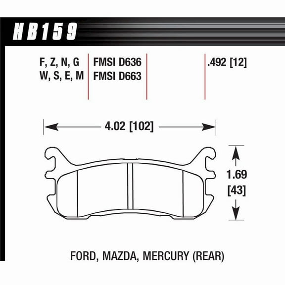 Hawk Performance HB159E.492 Blue 9012 Disc Brake Pad Fits select: 1999-2003 MAZDA MX-5 MIATA, 1997-2003 FORD ESCORT