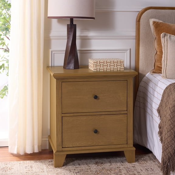 Safavieh Dorcey 2 Drawer Nightstand, Sand
