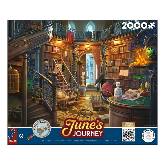 Ceaco 2000 Piece The Library (June's Journey) Interlocking Jigsaw Puzzle