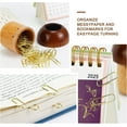 thumbnail image 3 of Multibey Mushroom Magnetic Paperclip Holders for Desk, Wooden Paper Clips Holders Dispenser with 100pcs 1.1in Paperclips, Desk Accessories Supplies for Home,Office, 3 of 8
