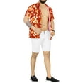thumbnail image 6 of HAPPY BAY Men's Hawaiian Shirts Short Sleeve Button Down Shirt Floral Shirt Men Vacation Tropical Beach Summer Party Shirts for Men Funny S Anthemion Motif, Red, 6 of 6