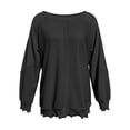 thumbnail image 6 of Zysthvn Loose Fit Crewneck Sweatshirts Women Fall Pullover Casual Solid Sweatshirts for Women Soft Long Sleeve Tops, 6 of 6