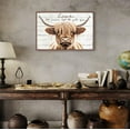 thumbnail image 3 of WFSposter Funny Highland Cow Wall Art,Brown Cow Wall Art,Highland Cow Wall Art,Rustic Farmhouse Longhorn Canvas Wall Art Decor Poster for Bedroom Bathroom Living Room Wall Art Decor (16x24) Unframed, 3 of 5