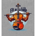 thumbnail image 2 of Fit As A Fiddle Violin Humor Adult Heather Gray Long Sleeve Hoodie-Medium, 2 of 6