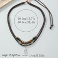 thumbnail image 5 of Multi Strand Wooden Bead Collar Necklace Lightweight Comfortable Jewelry, 5 of 8