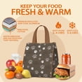 thumbnail image 5 of Brown Dog Paw Footprint Insulated Lunch Bag for Women & Adults,Large Portable Soft Cooler Lunch Bag,Thermal Food Storage Tote with Pearl Cotton,8.66L,8.75x5.75x9.5 Inch, 5 of 6