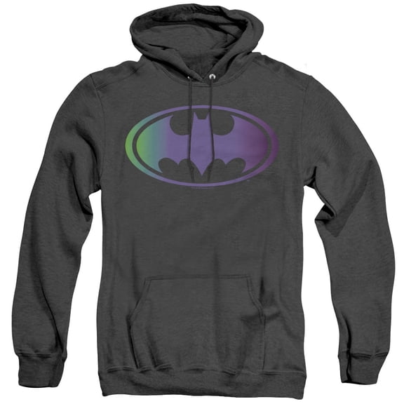 Batman Gradient Bat Logo Adult Heather Hoodie Sweatshirt Black