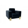 thumbnail image 6 of 38" Dark Beige Velvet And Gold Exposed Back Accent Chair, 6 of 6
