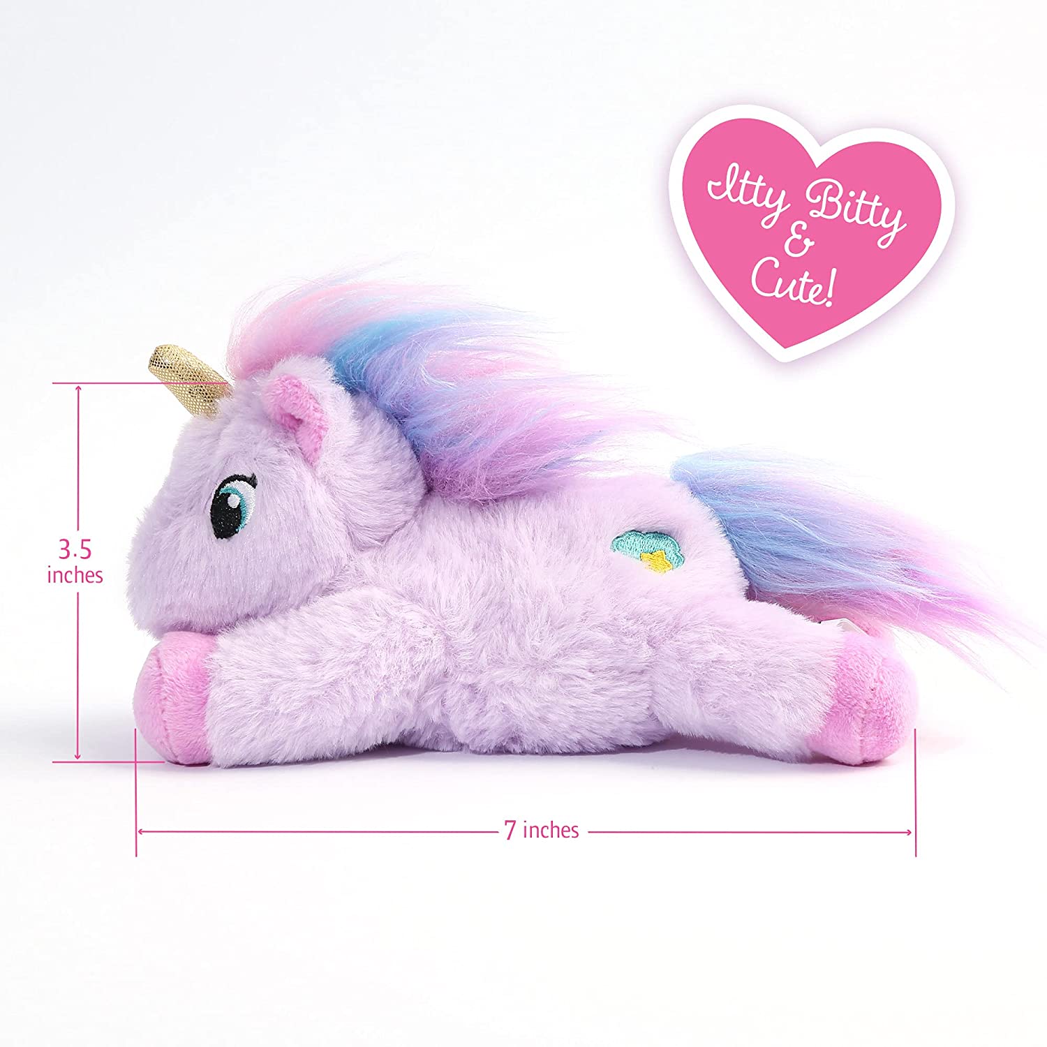 LotFancy 2 Pcs 7 in Unicorn Stuffed Animal Plush Toys Gift for Kids Girls Boys, Purple and White - image 2 of 6