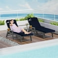 thumbnail image 2 of XXLYY Chaise Lounge Cushions Outdoor, Water-Resistant Patio Lounge Chair Cushion with Ties and Pillows, 3'' High-Density Foam Lounge Replacement Cushion for Lawn Pool, 2 of 6