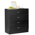 thumbnail image 3 of HLL 4 Drawer Dresser for Bedroom, Small Chests of Drawers Modern Nightstand, White Dresser Chest with 4 Storage Drawers, Dressers for Nursery, Hallway, Living Room(Black), 3 of 4