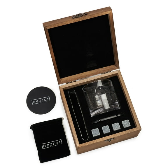 Old Fashioned Whiskey Glass with Cigar Rest Whiskey Stones in Gift Box MORE
