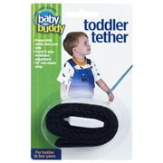 Baby Buddy Toddler Tether: Durable Adjustable Nylon Safety Wrist Link for Kids, Toddlers - Black 1pk
