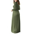 thumbnail image 4 of Vestido Largo Manga Larga Cuello Redondo Mujer Ticfox Verde L, 4 of 6