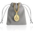 thumbnail image 5 of Duodiner Gold 24in Virgin Mary Necklace for Men Miraculous Medal Stainless Steel Mary Mother of God Pendant De La Virgen Maria Medallion Holy Mary Charm, 5 of 7