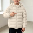 thumbnail image 7 of JZEJING Padded Jackets for Girls Solid Color Long Sleeve Puffer Coat Winter Zip up Hooded Thermal Quilted Outerwear with Pocket Girls Clothes Size 6, 7 of 7