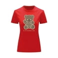 thumbnail image 1 of Playera Blusa Con Impresion De Oso LoverBear Con Fondo De Dinero Ropa De Mujer Juvenil Color Rojo Talla Mediana Marca Emil SaEs, 1 of 4