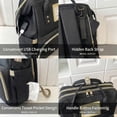 thumbnail image 5 of Diaper Bag Backpack, Multifunctional Baby Changing Bag with Foldable Crib and Insulated Bottle Pockets, a Must-Have for Baby Travel, with USB Charging Port and Stroller Straps (Black), 5 of 6