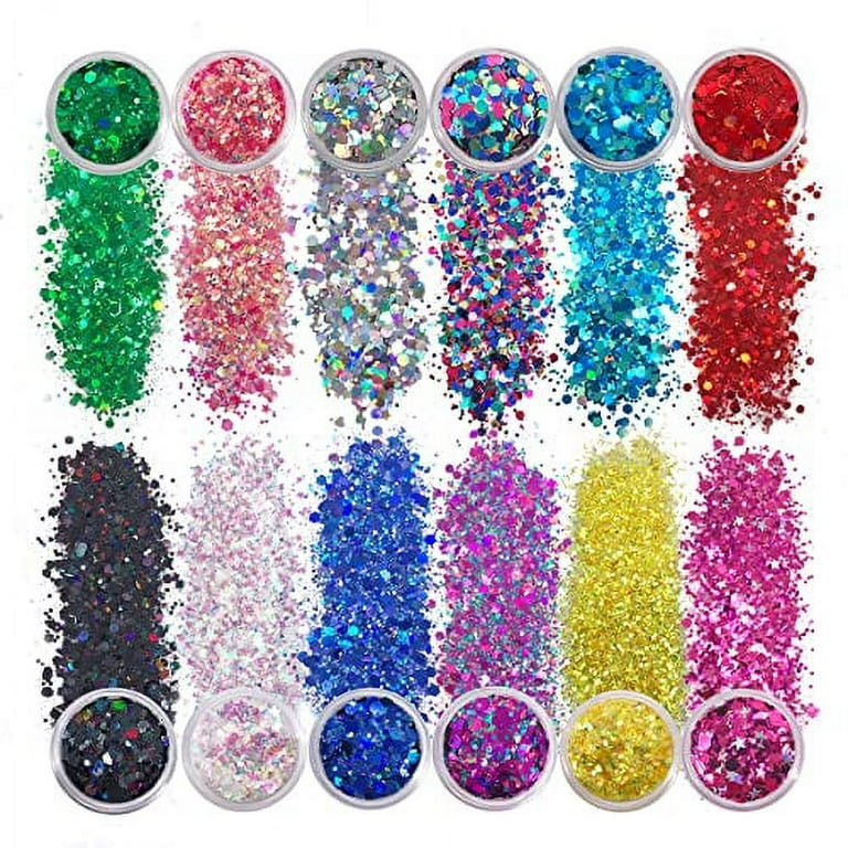 Rainbow Circles Face & Body Glitter - Chunky Glitter - UV Avtivated - Uses  Include: Festival Rave Makeup Face Body Nails Resin Arts & Crafts, Resin