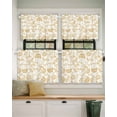 thumbnail image 2 of Ginger Pastoral Flowers Short Blackout Curtains 24 Inch Long Farmhouse Pattern Rod Pocket Kitchen Curtains, 2 Panels Thermal Insulated Room Darkening Drapes for Bedroom, 30"W x 24"L, 2 of 5