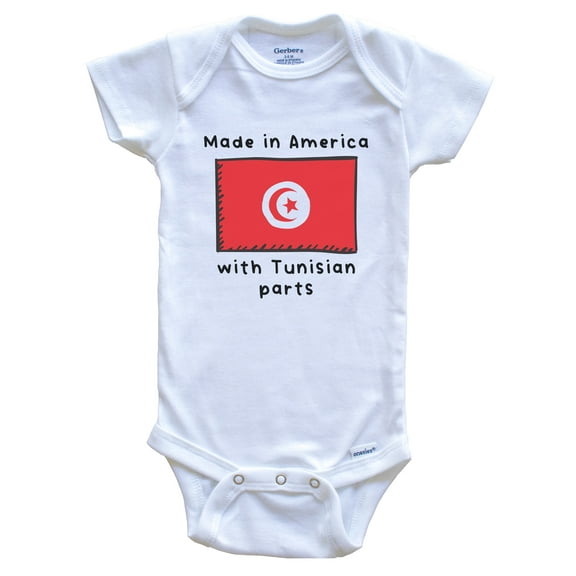 Made In America With Tunisian Parts Tunisia Flag Baby Bodysuit