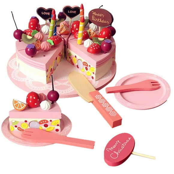 pitrice Kids Food Wooden Birthday Party Cake Toys Set Christmas Gifts