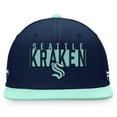 thumbnail image 2 of Men's Fanatics Deep Sea Blue/Light Blue Seattle Kraken Fundamental Colorblocked Snapback Hat, 2 of 4