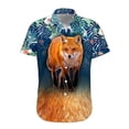 thumbnail image 2 of Camisas de playa de manga corta para hombre, camisa hawaiana con estampado 3D de zorro animal para hombre, camisetas casuales de verano con botones, ropa, 2 of 4