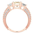 thumbnail image 4 of 3.61 ct Emerald Cut Natural Morganite 3 Stone 14K Rose Gold Womens Engagement Ring, 4 of 5