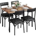 thumbnail image 2 of Royalbelle Dining Table Set for 4,5 Piece Kitchen Table with 4 UpholsteRed Chairs,Wood Rectangular Dining Table and Chairs Set,for Apartment,Dinner,Retro, 2 of 8