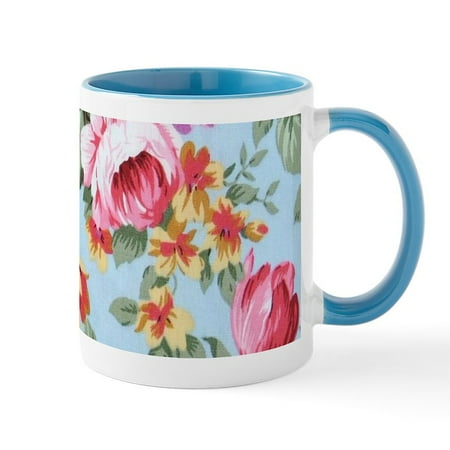 

CafePress - Elegant Colorful Pink Roses Vintage Floral Mugs - 11 oz Ceramic Mug - Novelty Coffee Tea Cup