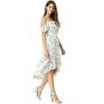 thumbnail image 5 of INSPIRE CHIC Women's Spaghatti Straps Ruffled a-Line Midi Floral Dresses XS White Blue, 5 of 8