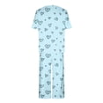 thumbnail image 3 of Offres du Jour Liquidation Iumwxz Pyjamas Doux Tendance Ensembles Assortis Pyjamas pour Femmes Imprimé Cœur Col Rond Manches Courtes Taille Élastique Pantalons Raccourcis Ensembles pour Femmes Vêtements d'Extérieur, 3 of 4