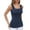 navy blue, variant on Women Built-in Bra Square Collar Scalloped Halter Vest Sleeveless Ribbed Halter Camisole